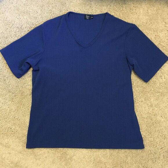 Vintage Made in Canada WE Phthalo Blue Ribbed T-Shirt - Picture 12 of 16